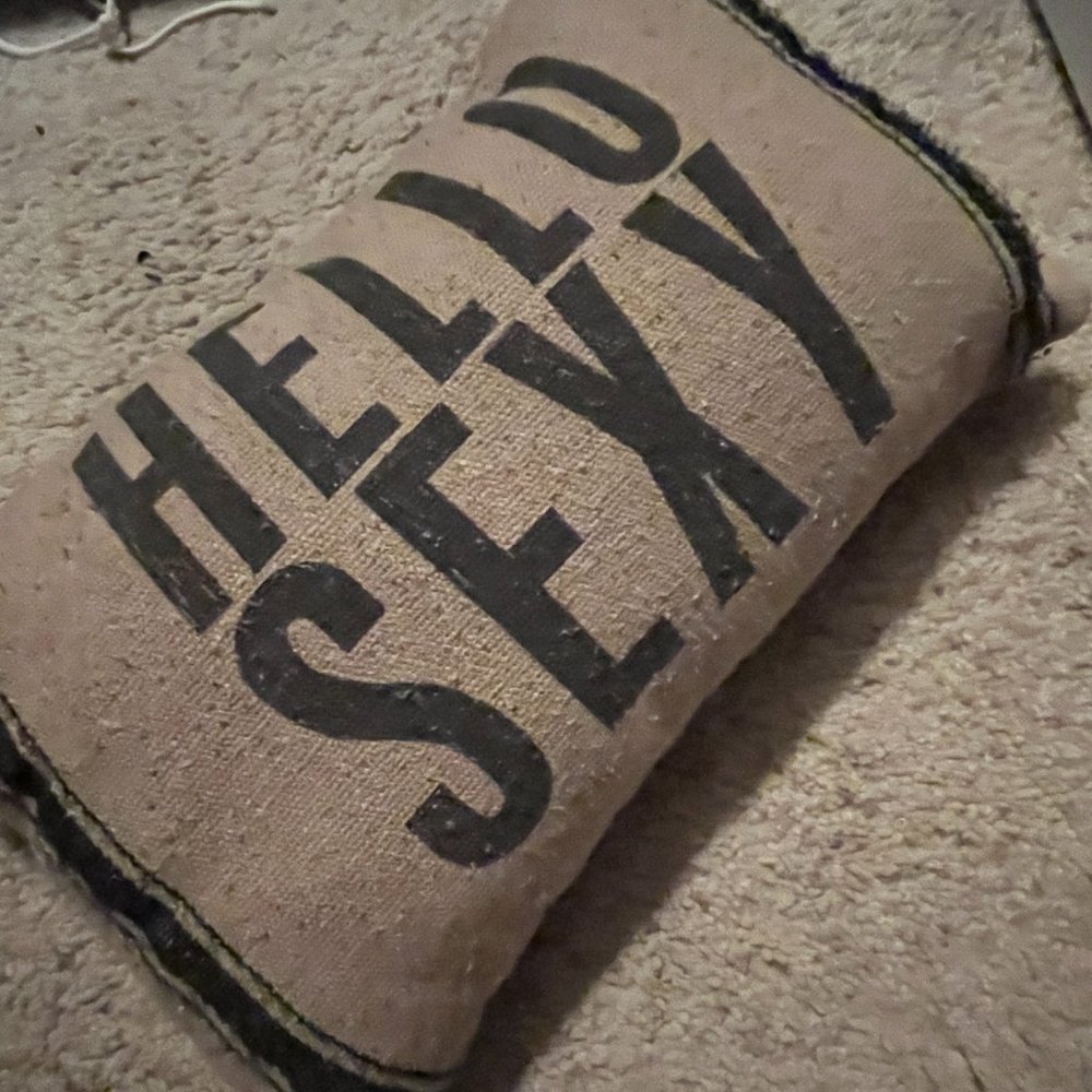 Hello Sexy small Decorative throw burlap fun pillow
